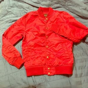 Red bomber jacket